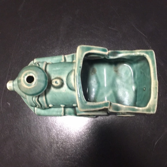 Vintage Green Earthenware Train Engine Planter - Picture 3 of 5